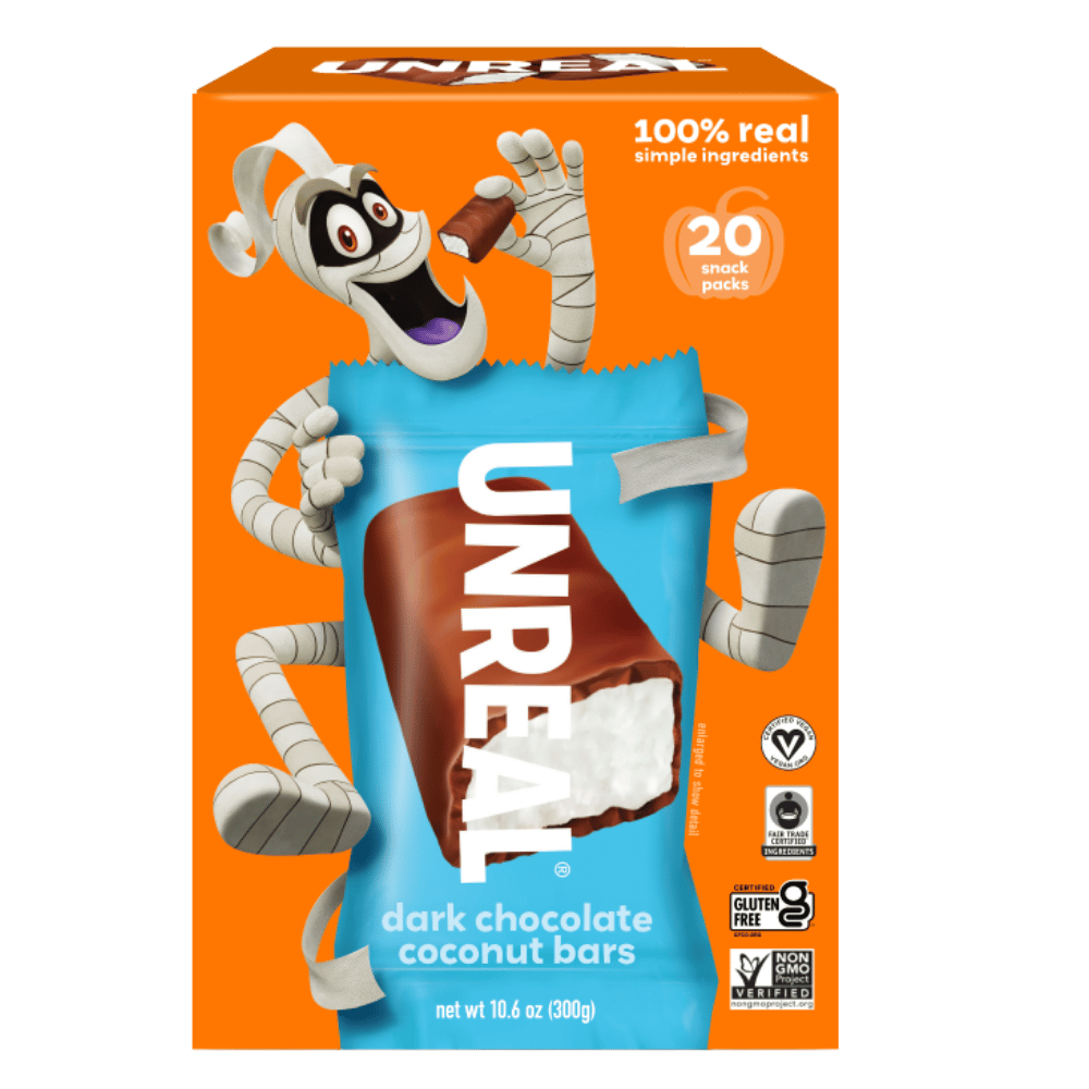 Unreal Halloween Dark Chocolate Coconut Bars - 20 x 15g