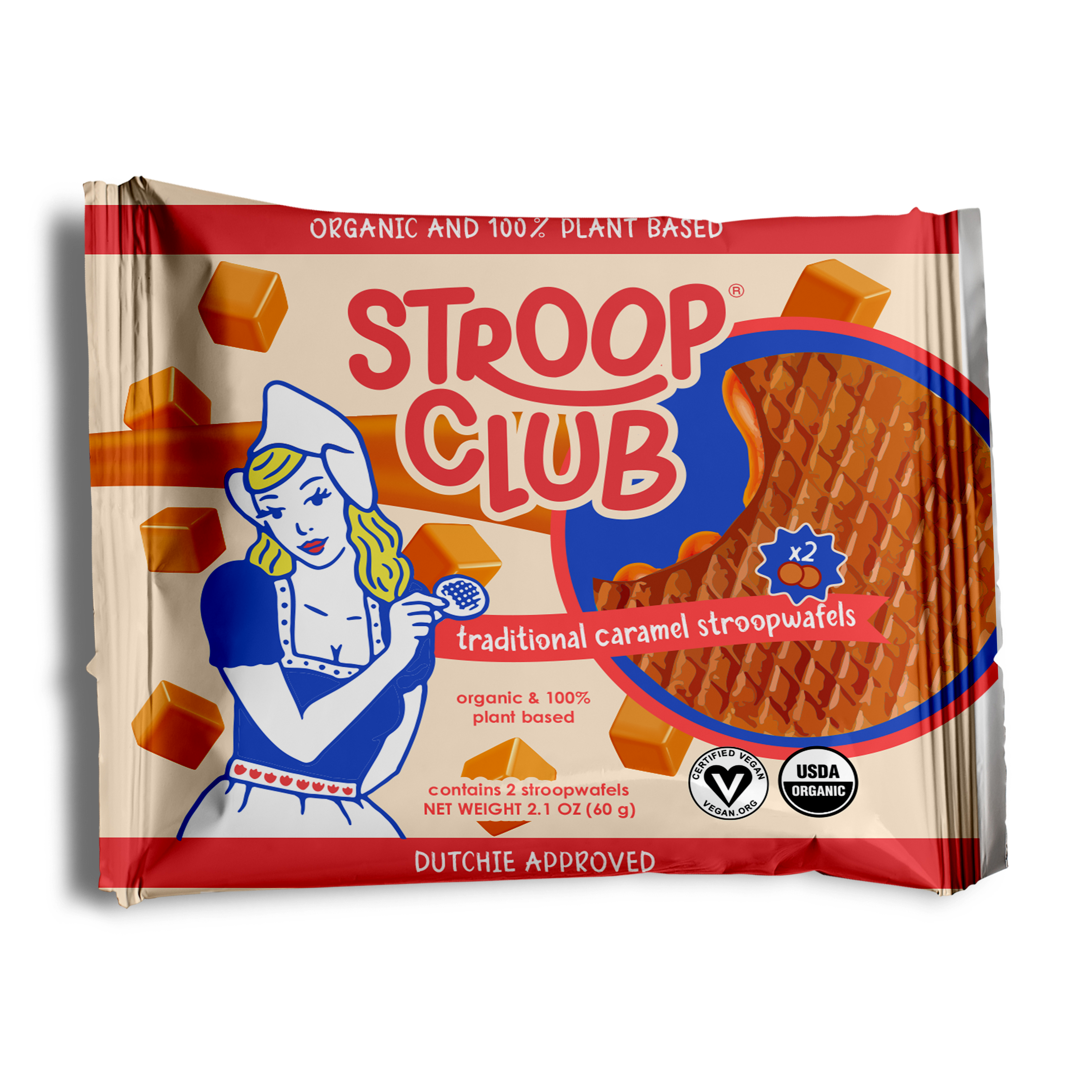 Stroop Club Vegan Biscuits Traditionnels Au Caramel Stroopwafel - 66g