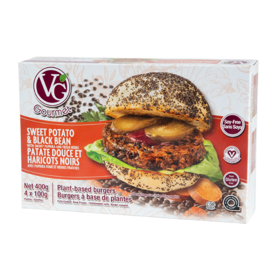 VG Gourmet Sweet Potato & Black Bean Vegan Burgers - 400g