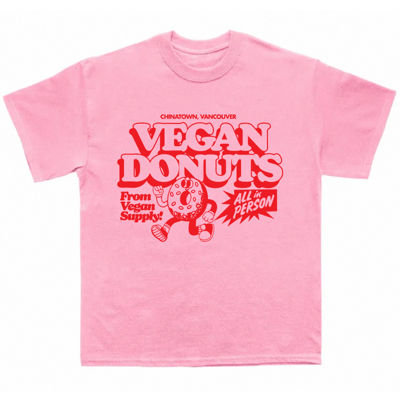 Vegan Supply 'Vegan Donut' Pink Unisex T-Shirt