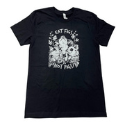 Veines végétaliennes "Mangez des figues, pas des cochons !" T-shirt unisexe noir
