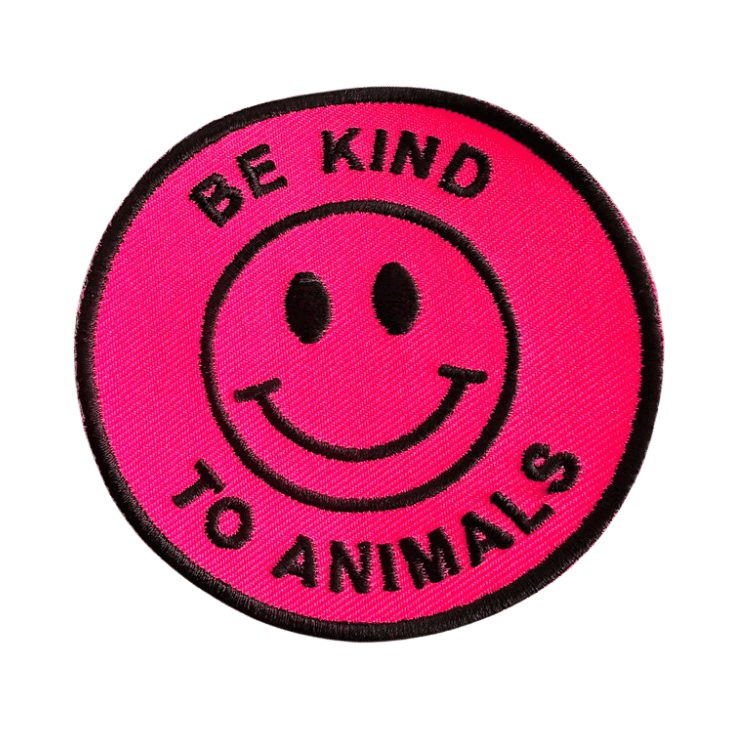 Vegan Power Co 'Be Kind to Animals' Smiley Face Patch