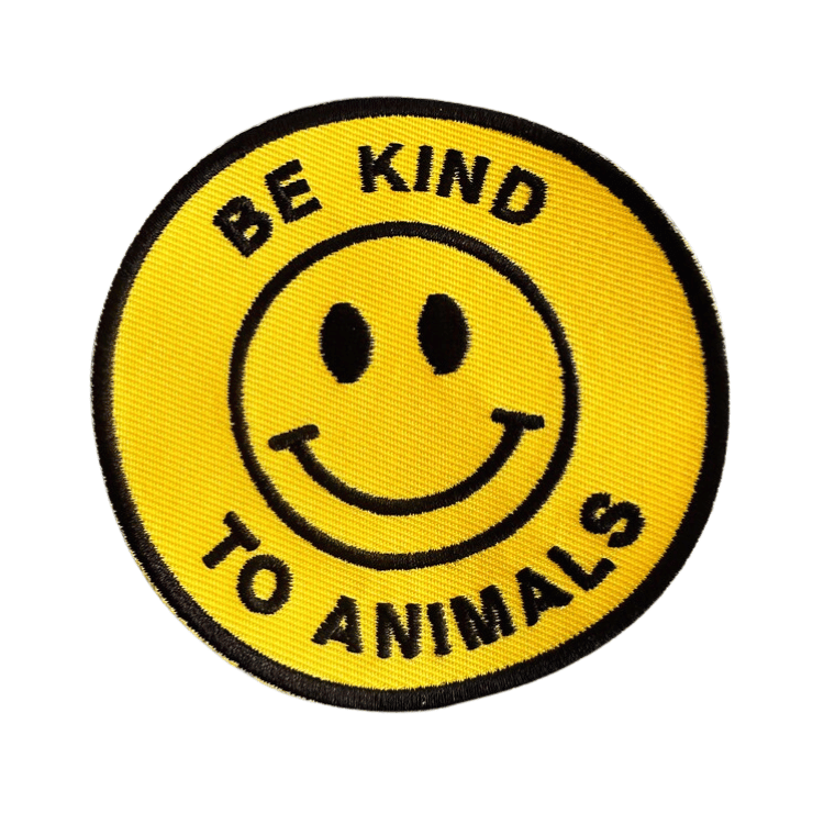 Vegan Power Co 'Be Kind to Animals' Smiley Face Patch