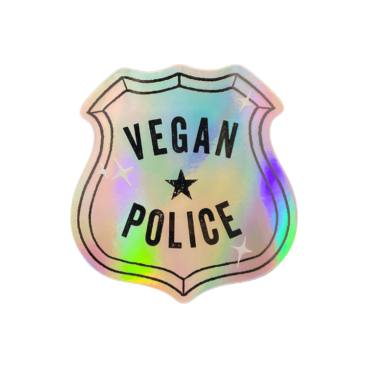 Vegan Supply 'Vegan Police' Badge Sticker