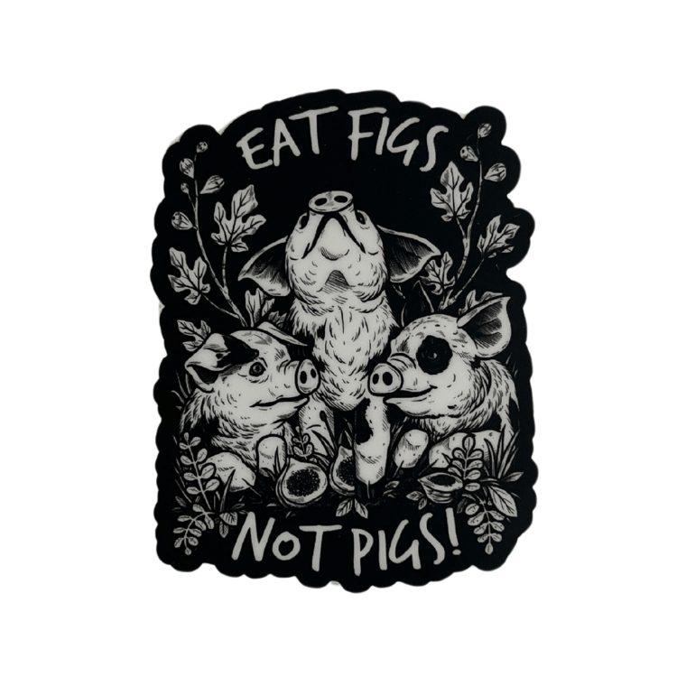 Vegan Veins Eat Figs Not Pigs Sticker