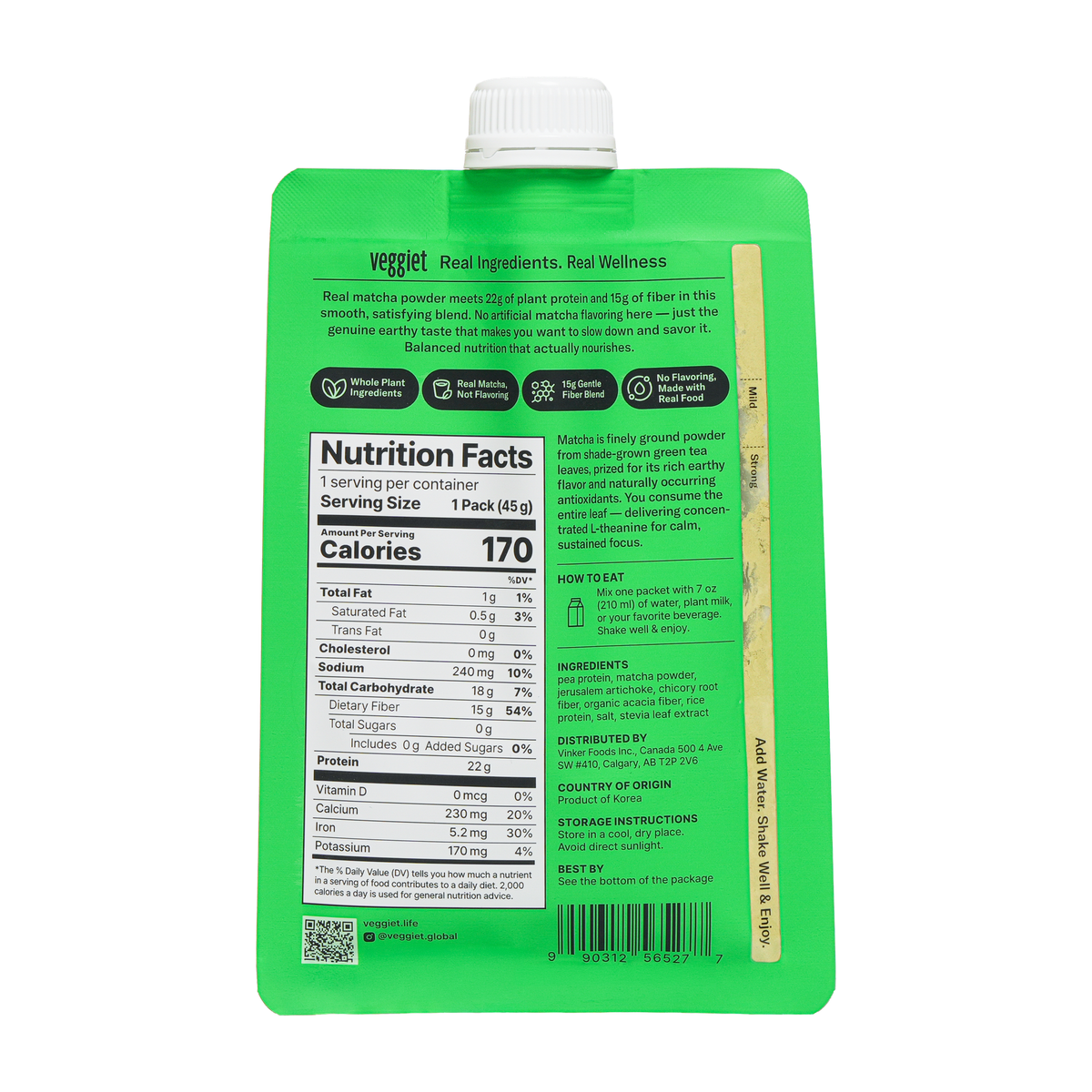 Veggiet Matcha Protein Shake - 45g