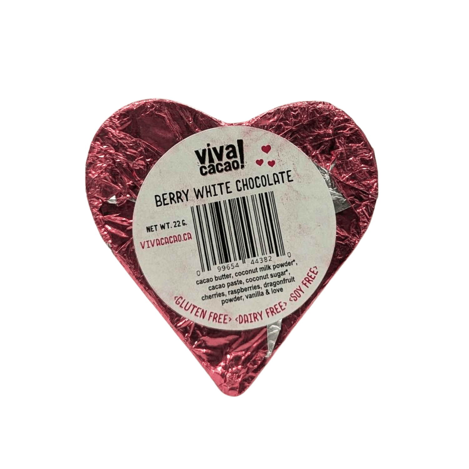 Viva Cacao Berry White Chocolate Truffle Hearts - 22g