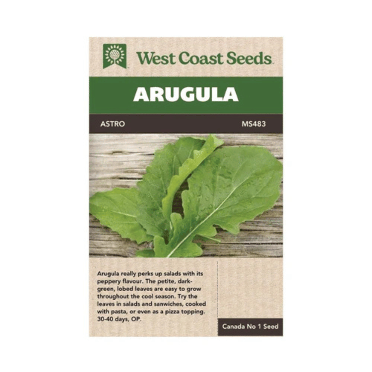 West Coast Seeds Organic Astro Arugula Seeds - 520 seeds