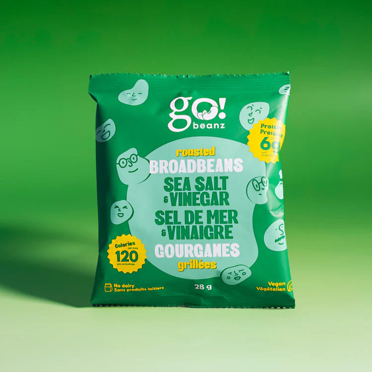 Go! Beanz Sea Salt & Vinegar Roasted Broad Beans - 28g