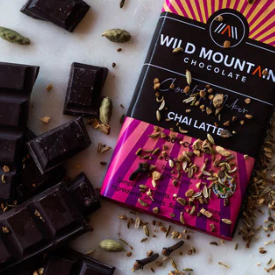 Barre de chocolat noir Wild Mountain Chai Latte 60 % - 85 g