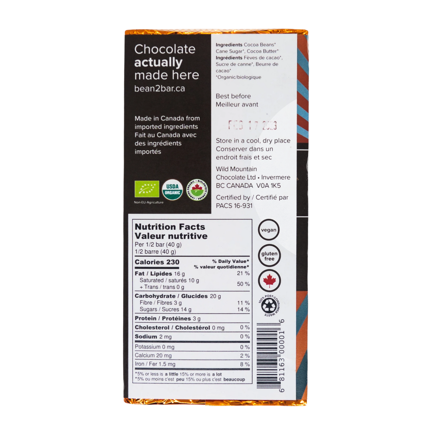 Wild Mountain Madagascar 65% Dark Chocolate - 85g