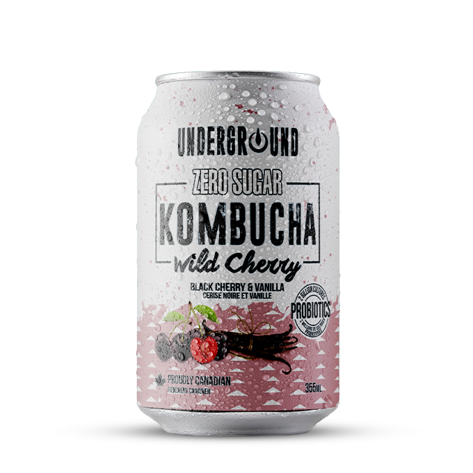 UnderGround Wild Cherry Zero Sucre Kombucha - 355ml