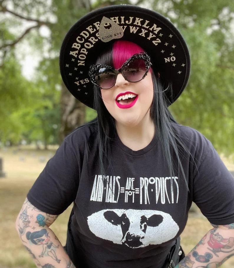 Vegan Power Co 'Plant Based' Acid Wash Noir T-shirt unisexe