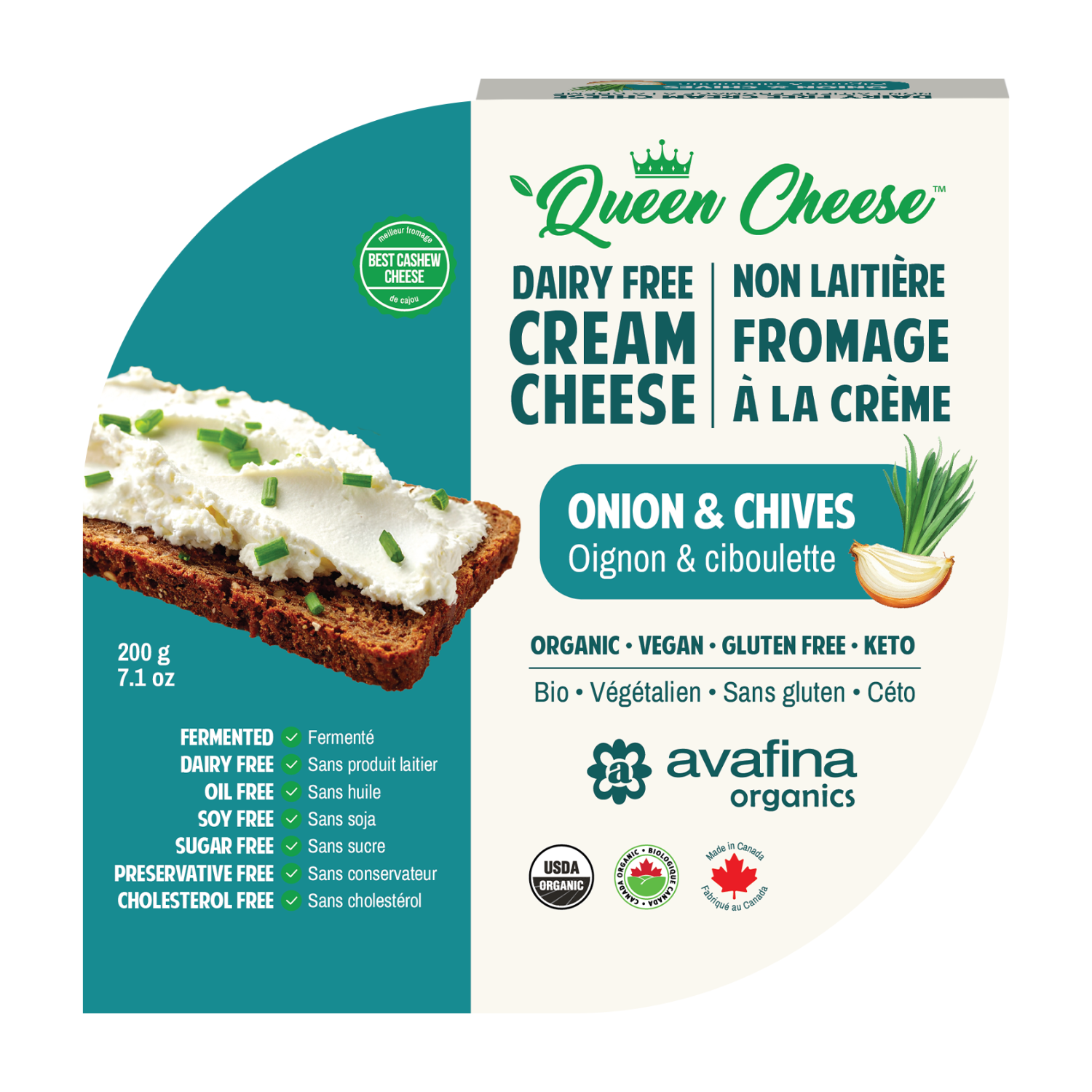 Avafina Organics Onions and Chives Cream Cheese - 200g