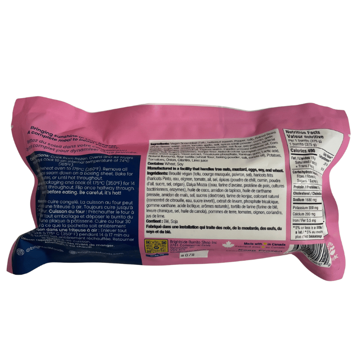 Brightside Foods Breakfast Burrito - 375g