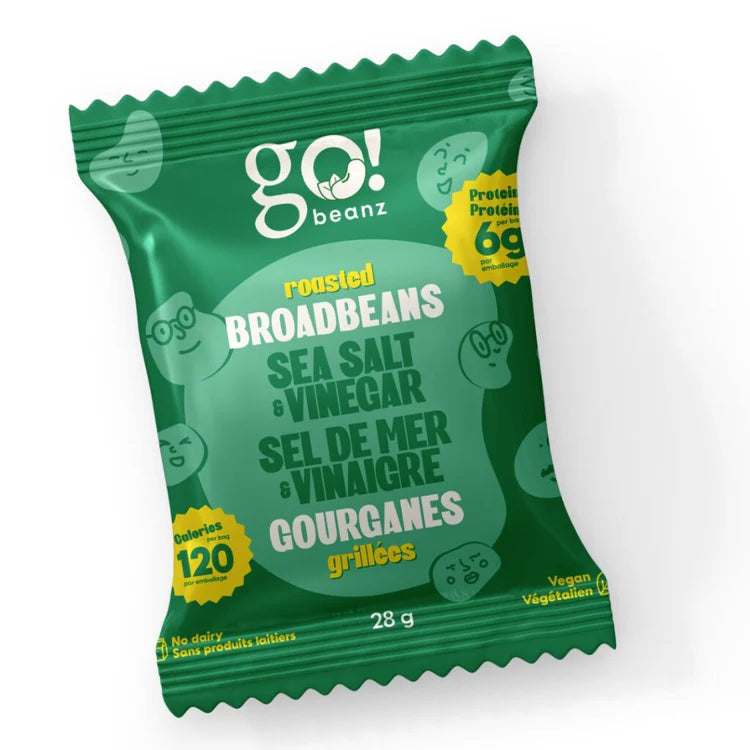 Go! Beanz Sea Salt & Vinegar Roasted Broad Beans - 28g