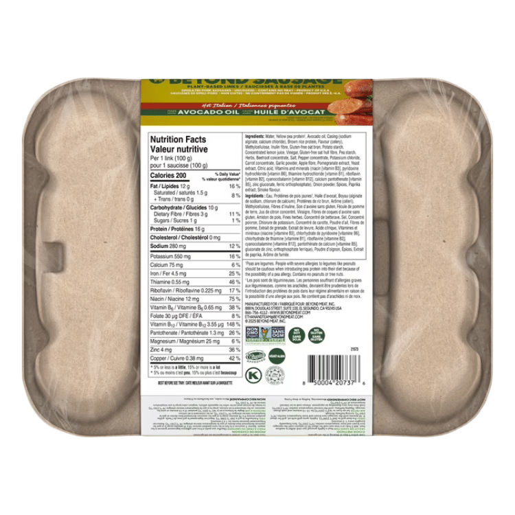 Beyond Meat Hot Italian Sausages - 400g