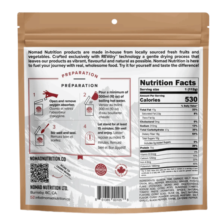 Nomad Nutrition Cari des Caraïbes Aventure Repas - 56g