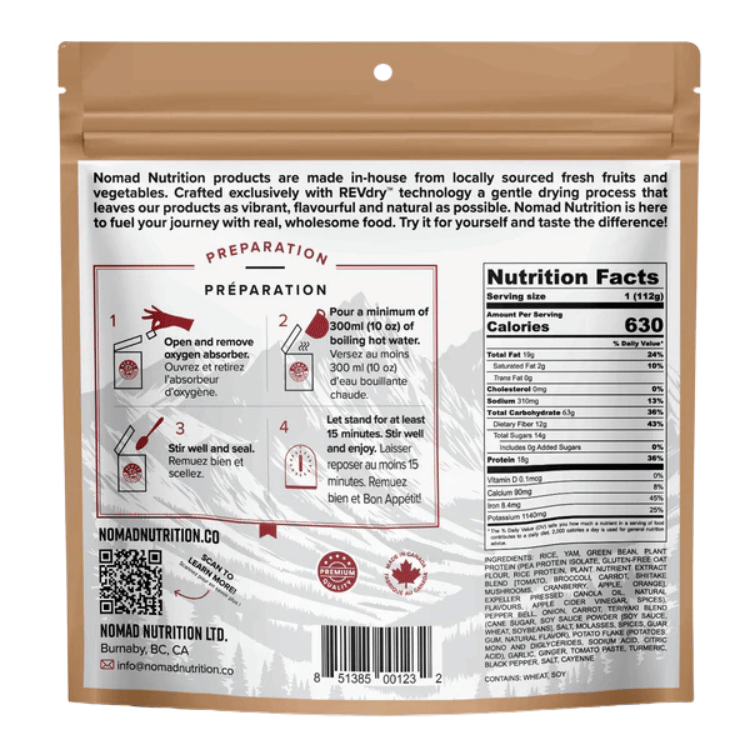Nomad Nutrition Chick'n Teriyaki Bowl Adventure Meal - 112g