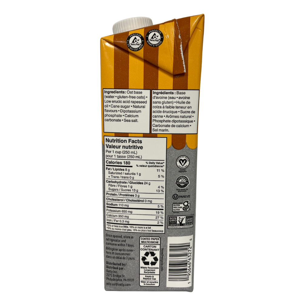 Lait d'avoine Oatly Barista (Lait de longue conservation) - 946 ml