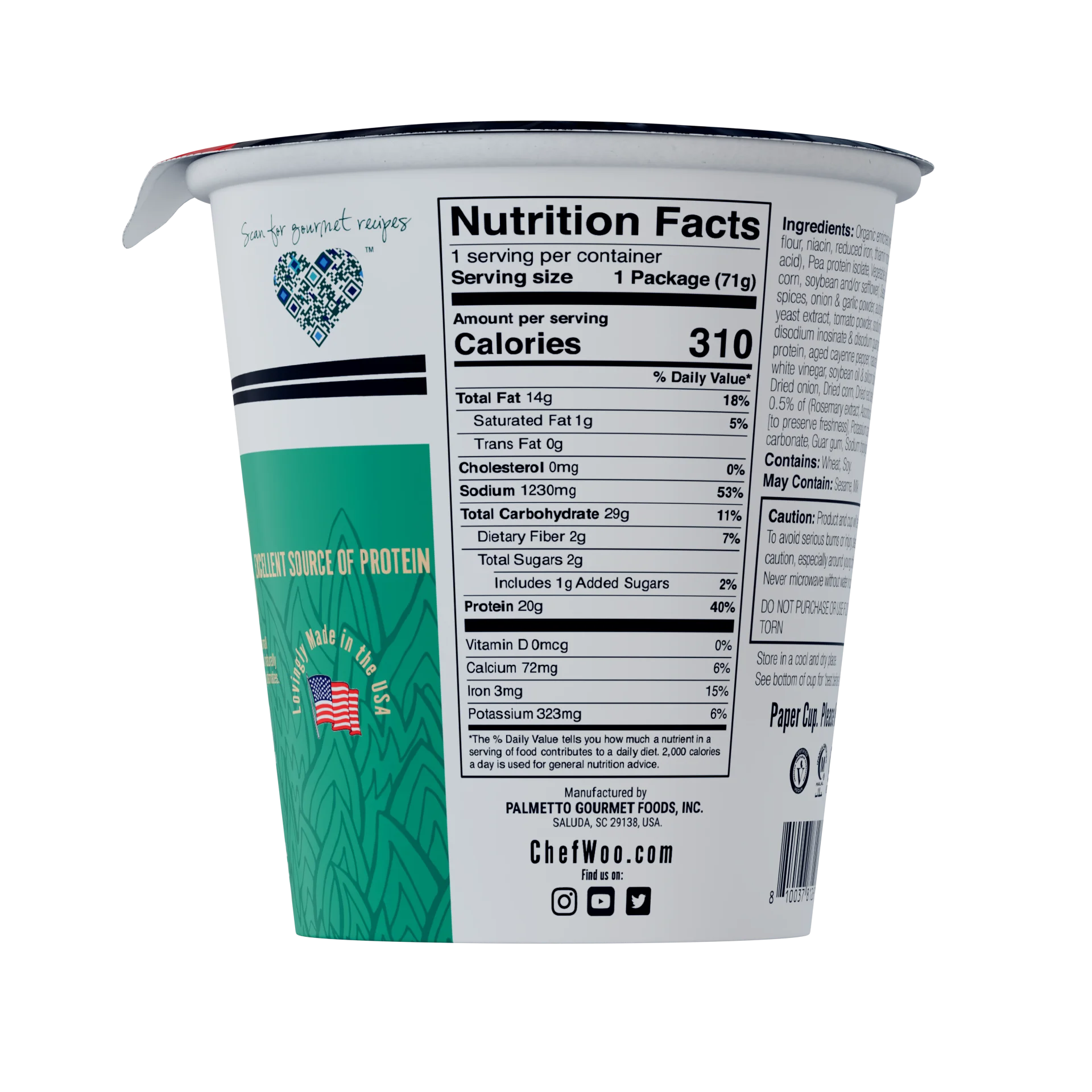 Chef Woo Baja Chili Ramen Cup - 71g