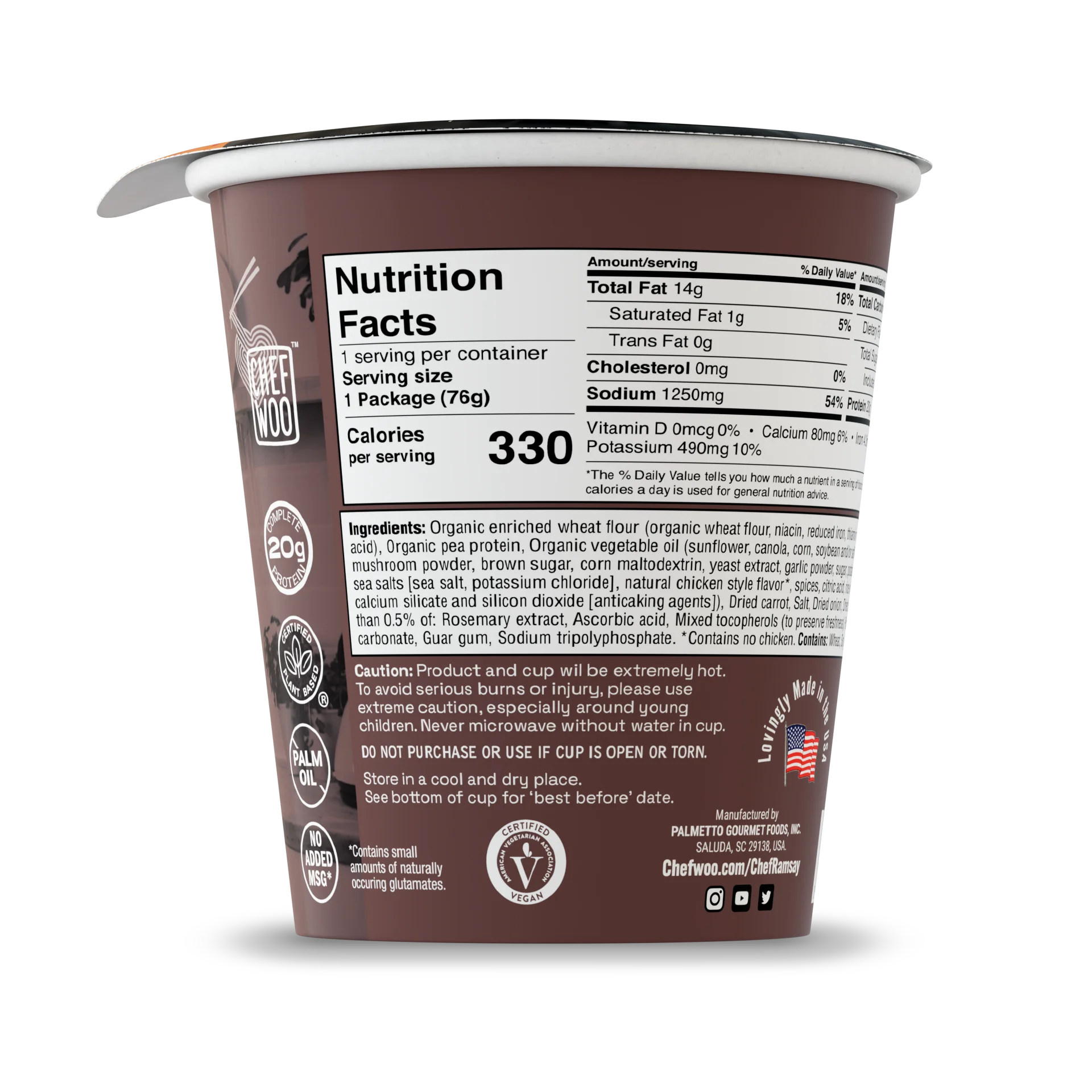 Chef Woo Shiitake Mushroom Chicken Flavour Ramen Noodles by Chef Ramsay Cup - 76g