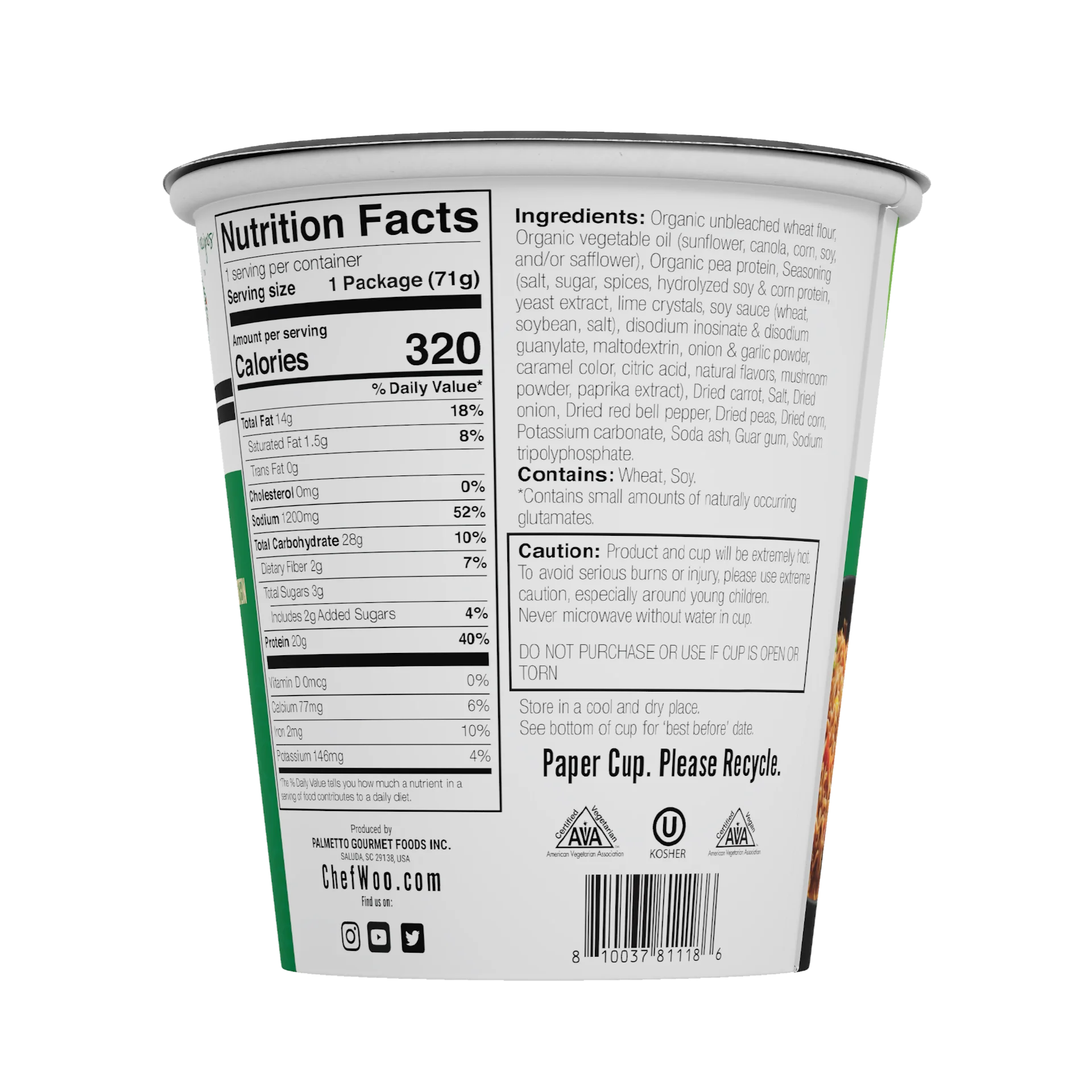 Chef Woo Spicy Tequila Lime Ramen Cup - 71g