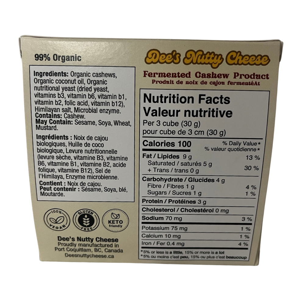 Dee's Nutty Cheese Original Block - 100g