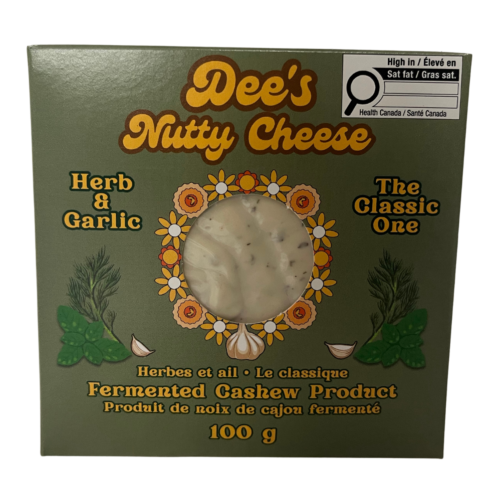 Dee's Nutty Cheese Herb And Garlic Block - 100g