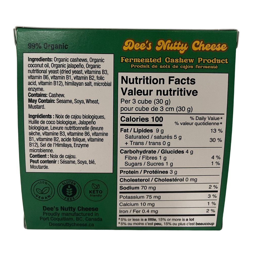Dee's Nutty Cheese Jalapeno Block - 100g