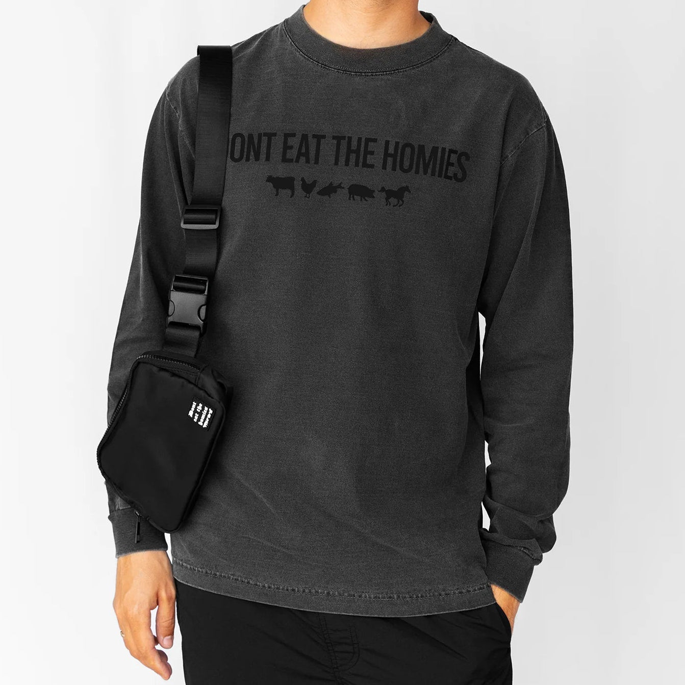 Don't Eat The Homies 3D Long Sleeve T-Shirt - Grey