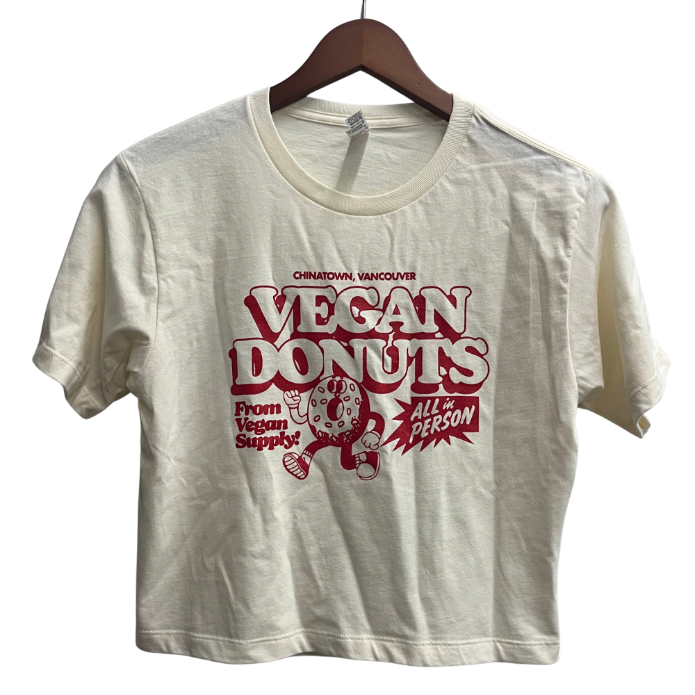 Vegan Supply 'Vegan Donut' Cream Unisex Cropped T-Shirt