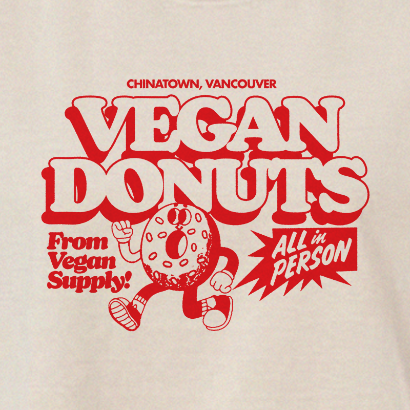 Vegan Supply 'Vegan Donut' Cream Unisex Cropped T-Shirt