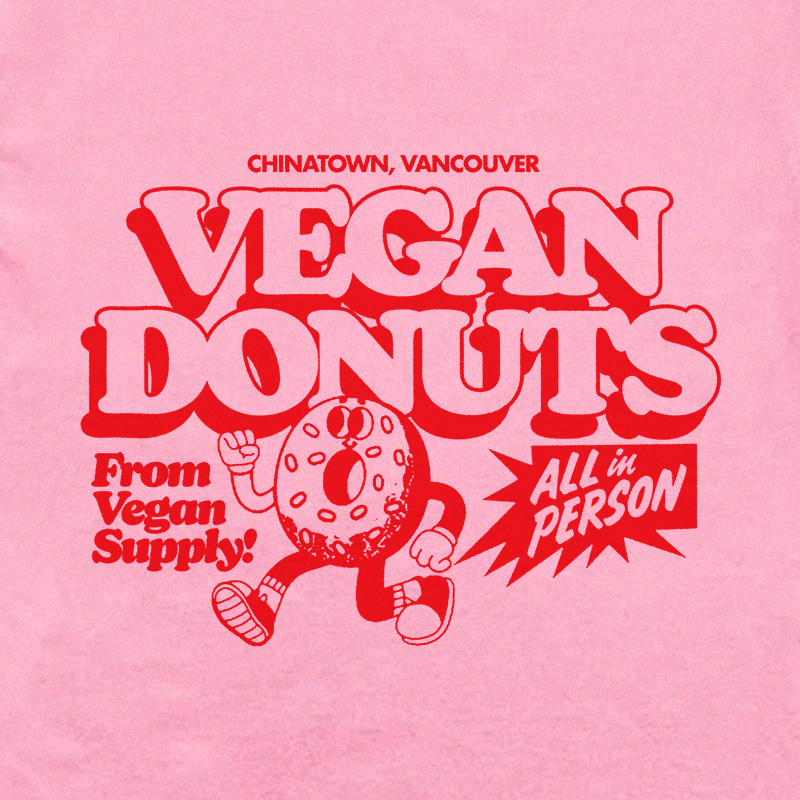 Vegan Supply 'Vegan Donut' Pink Unisex T-Shirt