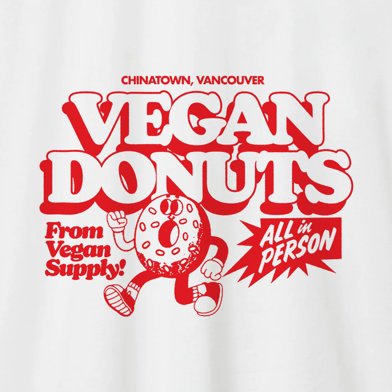 Vegan Supply 'Vegan Donut' White Unisex Cropped T-Shirt