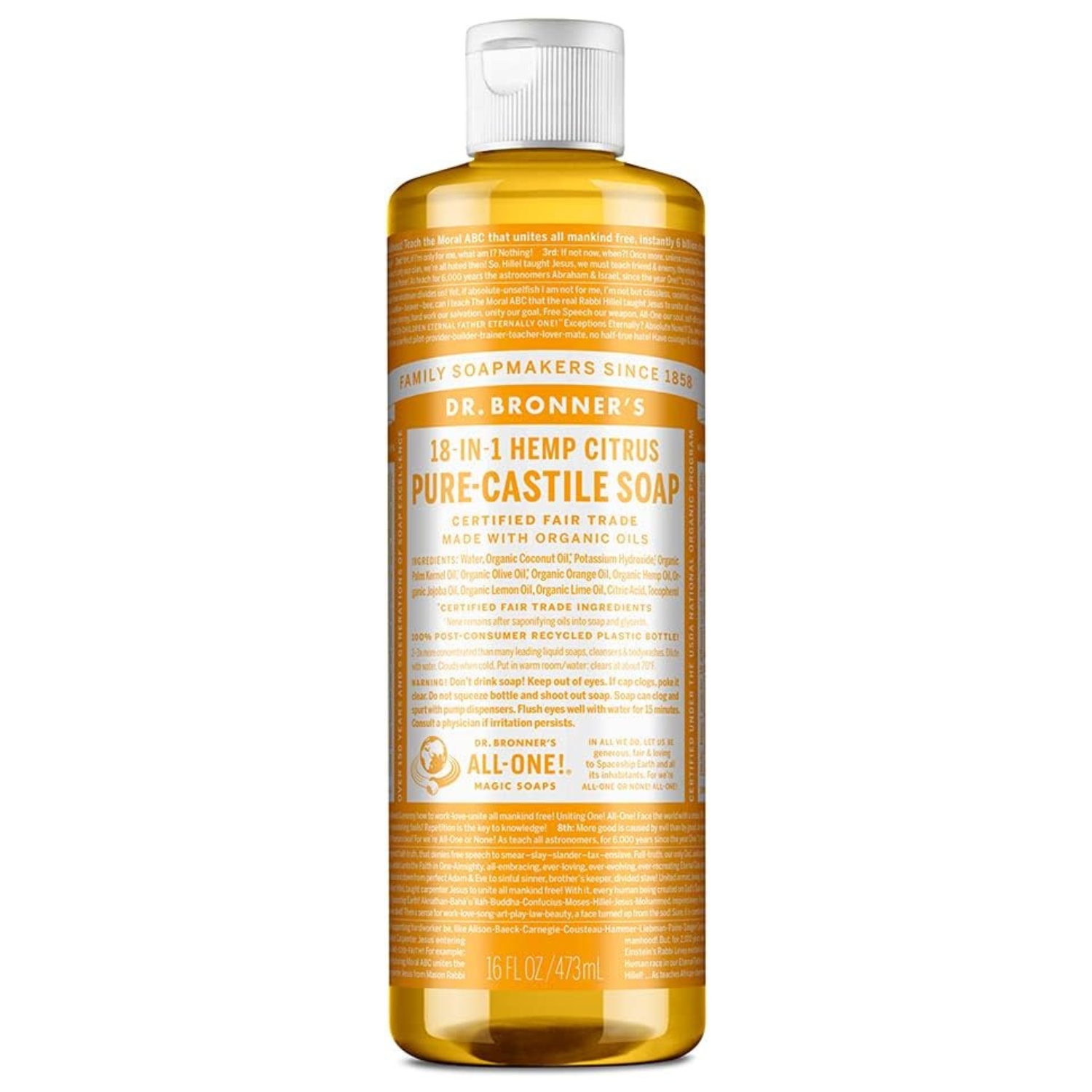 Dr. Bronner's Citrus Pure-Castile Liquid Soap - Multiple Sizes