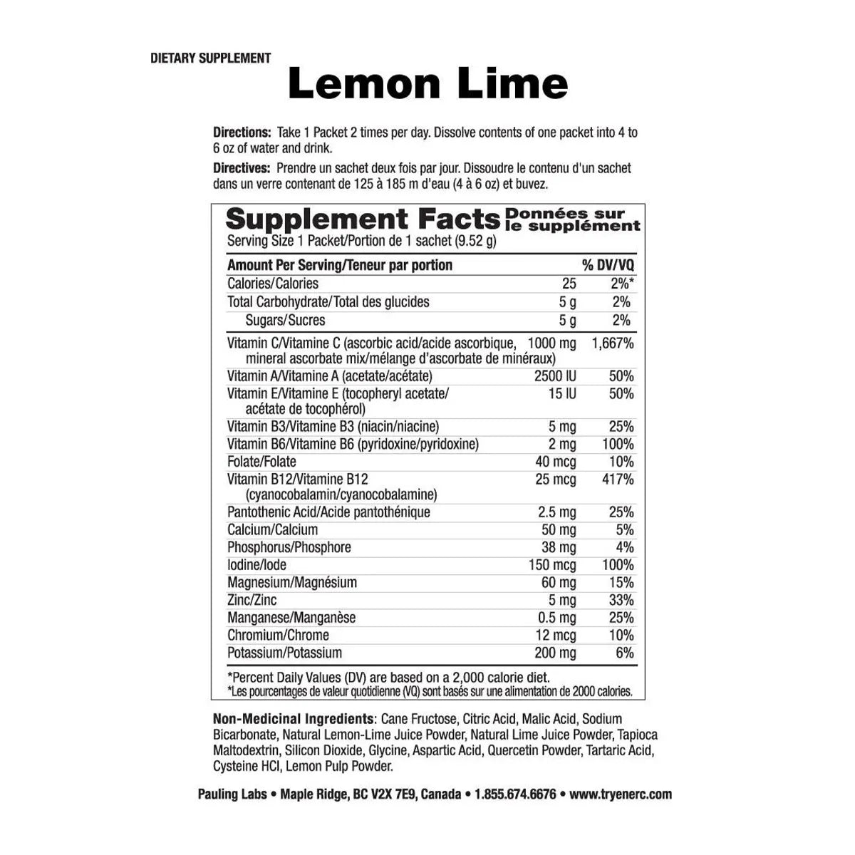 Ener-C Lemon Lime Vitamin C Packet - 9.56g