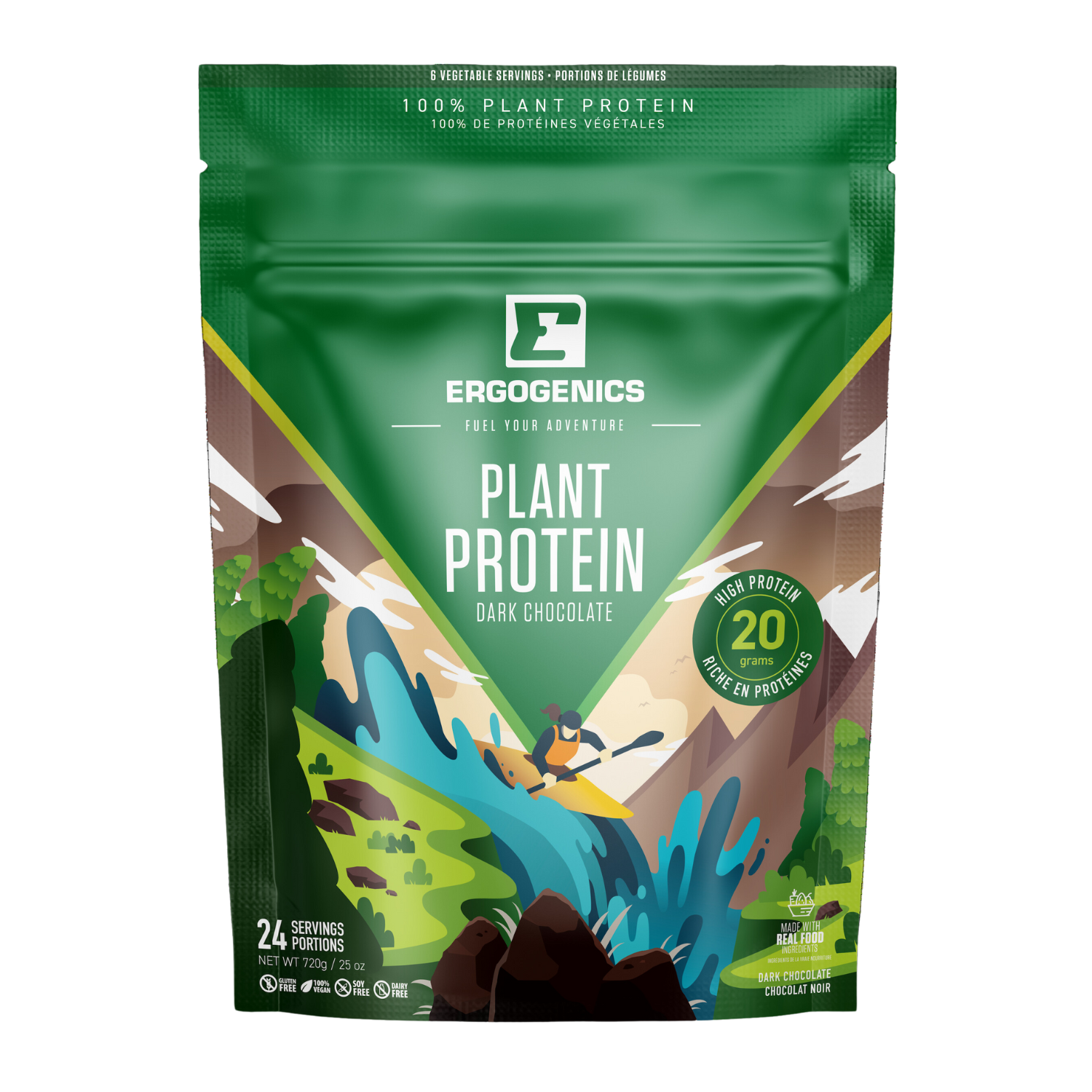 Ergogenics Protéine + Verts, 4 Saveurs - 720g