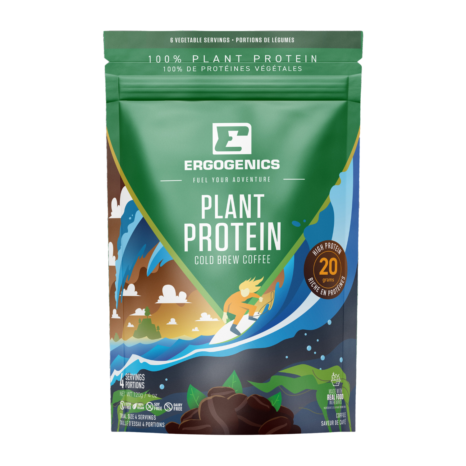 Café infusé à froid Ergogenics Protein + Greens - 120g