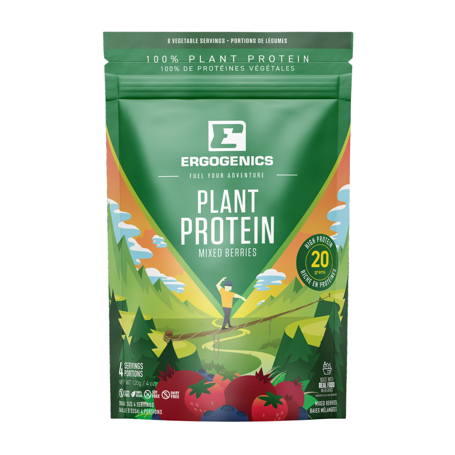 Protéines Ergogenics + Baies Vertes Mixtes - 120g