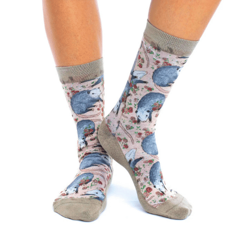 Good Luck Sock Floral Opossum Socks