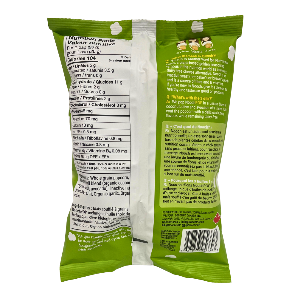 NoochPoP Kinda Garlic & Cheesy Popcorn - 20g
