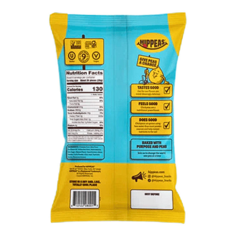 Soufflés de pois chiches au cheddar blanc Hippeas - 113g