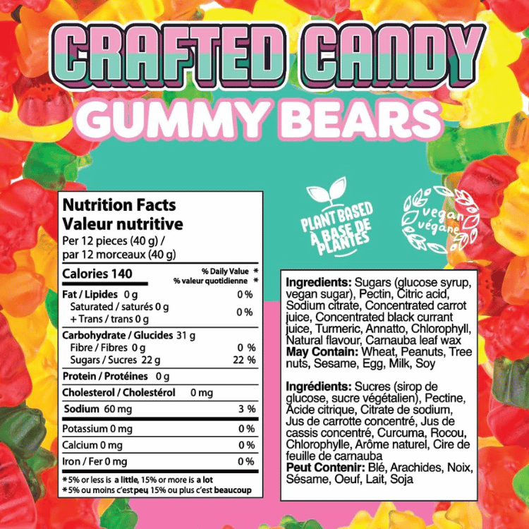 Crafted Candy Vegan Gummy Bears - 100g