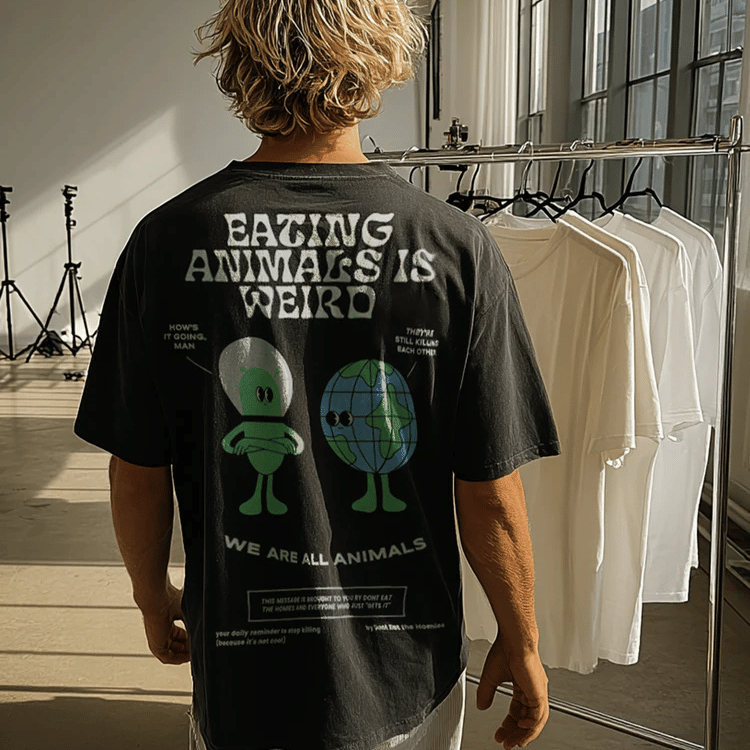 Don't Eat The Homies 'Eating Animals Is Weird' T-Shirt - Black