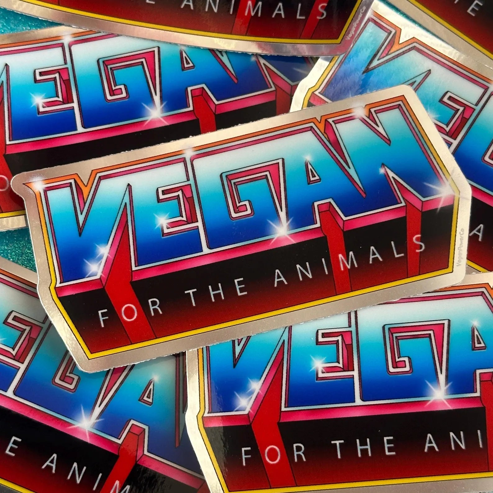 Vegan Power Co Vegan For The Animals Chromatic Sticker