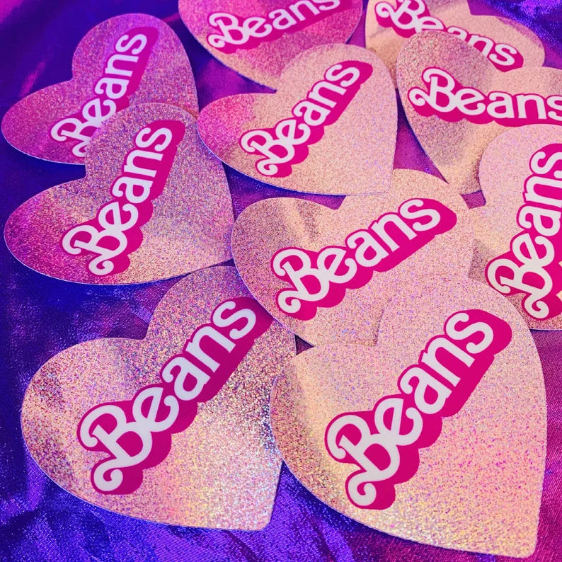 Vegan Power Co 'Beans' Glitter Heart Sticker