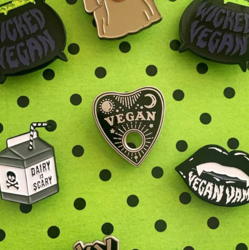 Vegan Power Co Vegan Ouija Planchette Enamel Pin