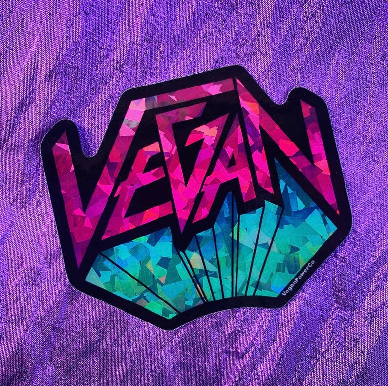 Vegan Power Co Autocollant en métal végétalien de 3 po