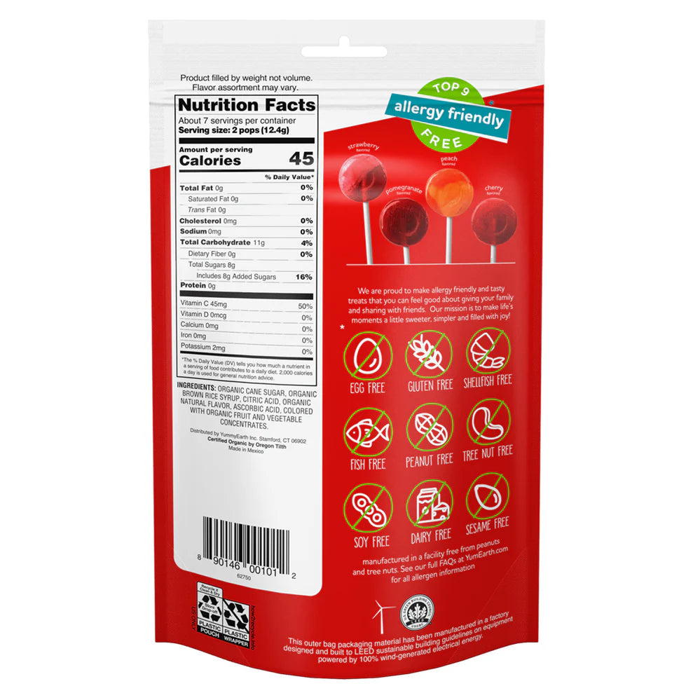 YumEarth Organic Assorted Lollipops - Multiple Sizes